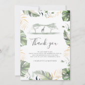 Safari Giraffe Palms verlaat Baby shower Bedankkaart (Voorkant)