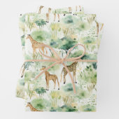 Safari Giraffe Pattern Africa Wildlife Theme Inpakpapier Vel (In situ)