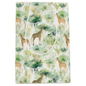 Safari Giraffe Pattern Africa Wildlife Theme Medium Cadeauzakje (Voorkant)