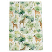 Safari Giraffe Pattern Africa Wildlife Theme Medium Cadeauzakje (Achterkant)