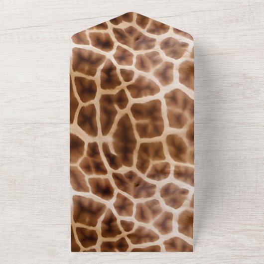 Safari Giraffe Print All In One Uitnodiging (Buitenkant)
