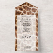 Safari Giraffe Print All In One Uitnodiging (Binnen)