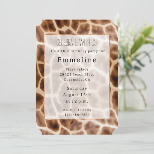 Safari Giraffe Print Kaart (Staand voorkant)