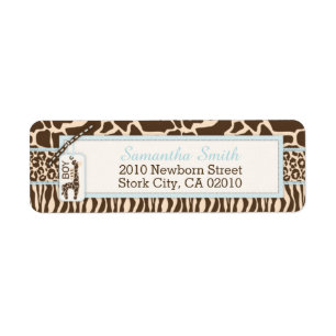 Safari Giraffe Return Label Animal Print