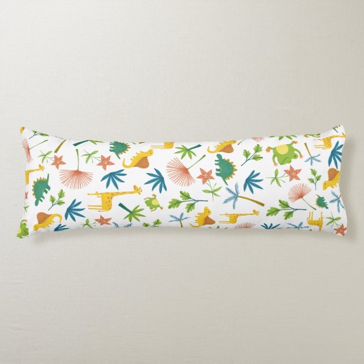 Safari giraffe schattige kleurrijke patroonjongen lichaamskussen (Voorkant)