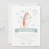 Safari Giraffe Star Cloud Balloon Baby Zwangerscha Aankondiging (Voorkant)