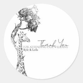 Safari-giraffe-thema-sticker Ronde Sticker