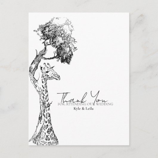 Safari Giraffe Theme Briefkaart Design (Voorkant)