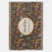 Safari Giraffe & tropische bladeren kwekerij Deken (Voorkant Verticaal)