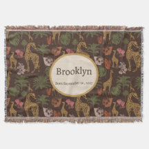 Safari Giraffe & tropische bladeren kwekerij