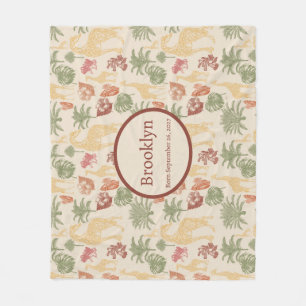 Safari Giraffe & tropische bladeren kwekerij Fleece Deken