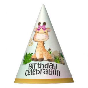 Safari-giraffe-verjaardagsfeesthoed Feesthoedjes