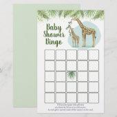 Safari-giraffe verlaat babyshower-bingospel (Voorkant / Achterkant)