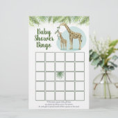 Safari-giraffe verlaat babyshower-bingospel (Staand voorkant)