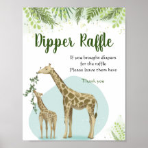 Safari-giraffe verlaat babyshower-luierloterij