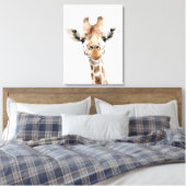 Safari Giraffe Wall Art Canvas Afdruk (Insitu (Slaapkamer))