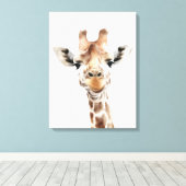 Safari Giraffe Wall Art Canvas Afdruk (Insitu (Houten vloer))
