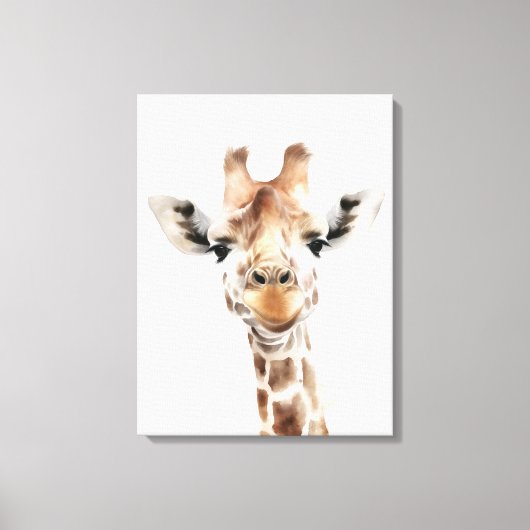 Safari Giraffe Wall Art Canvas Afdruk (Voorkant)