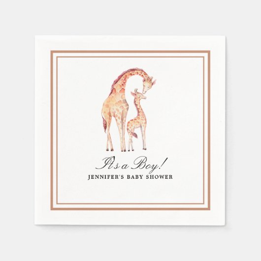 Safari Giraffe Waterverf papier Servet (Voorkant)