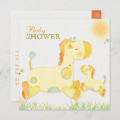 Safari Giraffe Whimsical Baby shower Kaart (Voorkant / Achterkant)