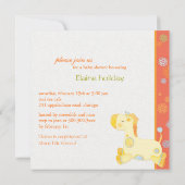 Safari Giraffe Whimsical Baby shower Kaart (Achterkant)