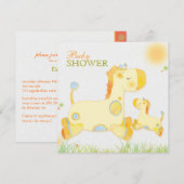 Safari Giraffe Whimsical Baby shower Kaart (Voorkant / Achterkant)