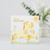 Safari Giraffe Whimsical Baby shower Kaart (Staand voorkant)