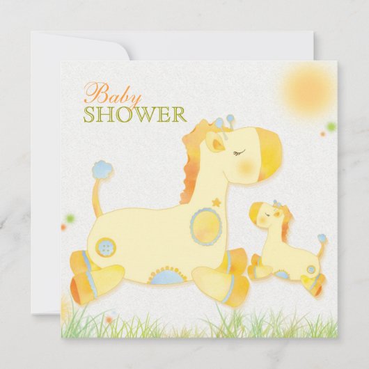 Safari Giraffe Whimsical Baby shower Kaart (Voorkant)