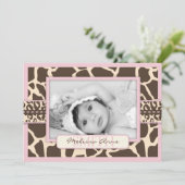 Safari Girl-aankondigingskaart Kaart (Staand voorkant)