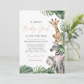 Safari Girl Baby shower Uitnodiging (Staand voorkant)