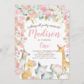 Safari Girl Birthday Kaart (Voorkant / Achterkant)