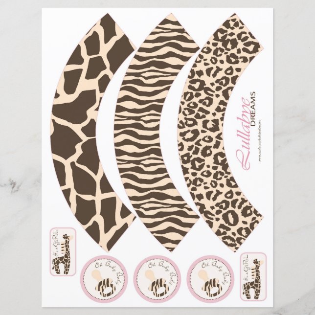 Safari Girl Cupcake Wrappers (Voorkant)