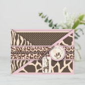 Safari Girl Invitation Card 2 Kaart (Staand voorkant)