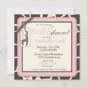 Safari Girl Invitation Square 2 Kaart (Achterkant)