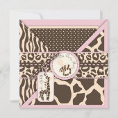 Safari Girl Invitation Square Kaart (Voorkant)