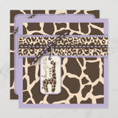 Safari Girl LAV Invitation Square B Kaart (Voorkant / Achterkant)