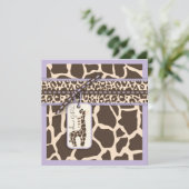 Safari Girl LAV Invitation Square B Kaart (Staand voorkant)