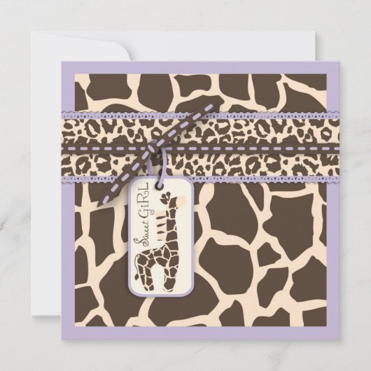 Safari Girl LAV Invitation Square B Kaart (Voorkant)