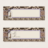 Safari Girl LAV Skinny Gift Label 2 Mini Visitekaartjes (Voorkant /achterkant)