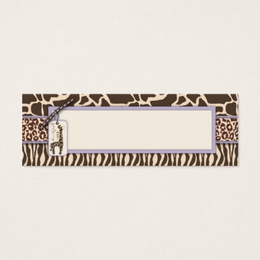 Safari Girl LAV Skinny Gift Label 2 Mini Visitekaartjes (Voorkant)
