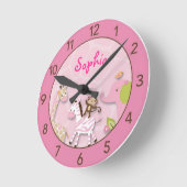 Safari Girl Oerwoud - Aangepaste ursery Wall klok (Hoek)