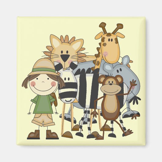 Safari Girl T-shirts en Gifts Magneet (Voorkant)
