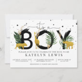 Safari Gold Animals Baby shower Uitnodiging (Voorkant)