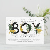 Safari Gold Animals Baby shower Uitnodiging (Staand voorkant)