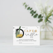 Safari Gold Animals Diaper Raffle Insert Informatiekaartje (Staand voorkant)