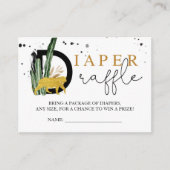 Safari Gold Animals Diaper Raffle Insert Informatiekaartje (Voorkant)