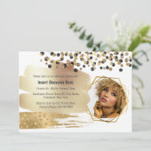Safari gold black cheetah spots confetti glitter kaart (Staand voorkant)