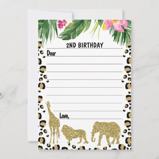 Safari Gold Cheetah Print Time Capsule Kaart (Voorkant)