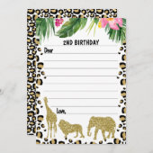 Safari Gold Cheetah Print Time Capsule Kaart (Voorkant / Achterkant)