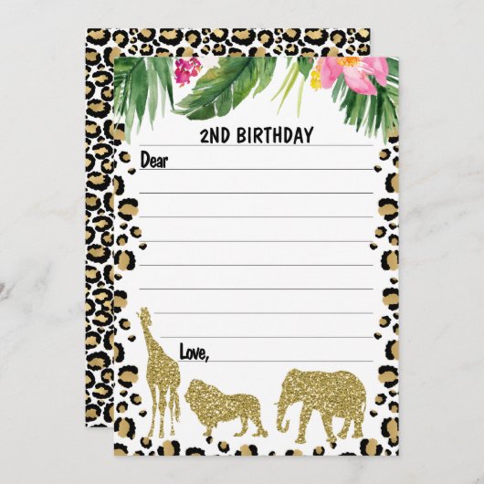 Safari Gold Cheetah Print Time Capsule Kaart (Voorkant / Achterkant)